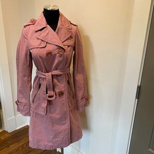VINTAGE Marc Jacobs canvas trench in pink, sz XS